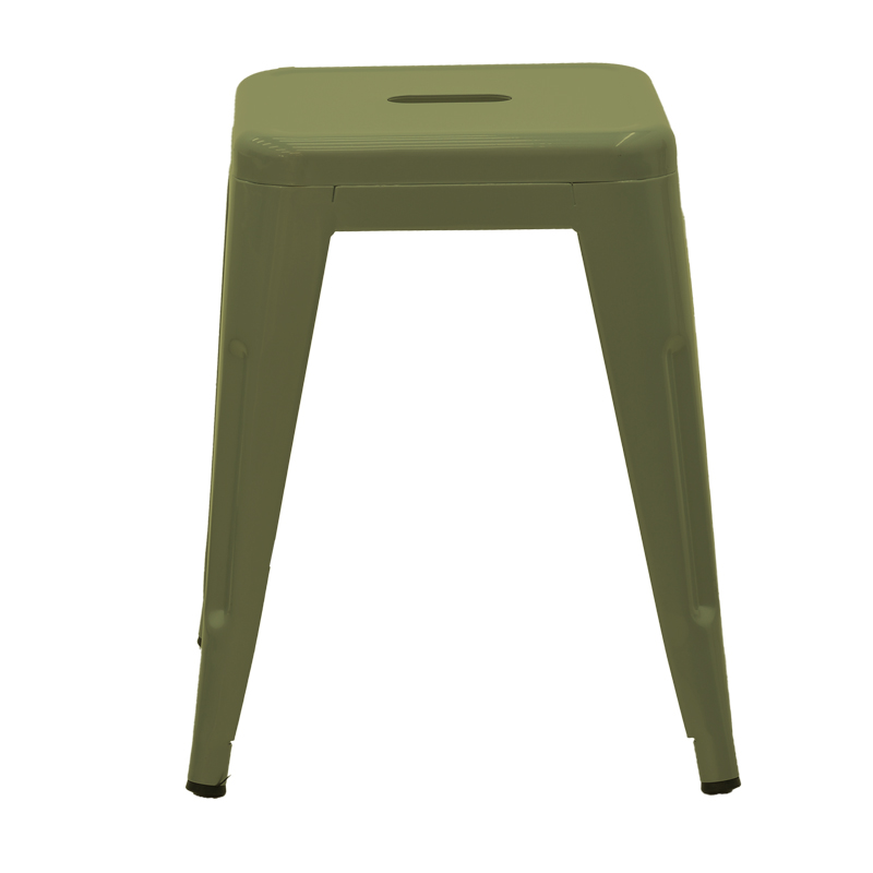Stool Utopia pakoworld dark olive green metal 30x30x45cm