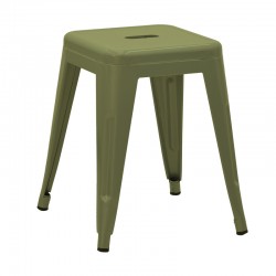 Stool Utopia pakoworld dark olive green metal 30x30x45cm