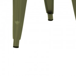 Stool Utopia pakoworld dark olive green metal 30x30x45cm