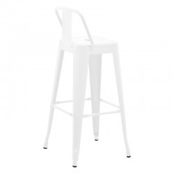 Σκαμπό μπαρ με πλάτη Utopia pakoworld μέταλλο σε λευκή ματ απόχρωση 42x42x97εκ