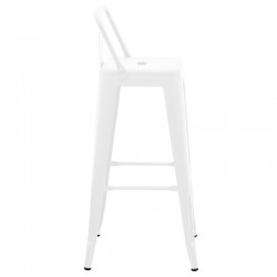 Σκαμπό μπαρ με πλάτη Utopia pakoworld μέταλλο σε λευκή ματ απόχρωση 42x42x97εκ