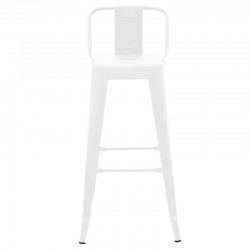 Σκαμπό μπαρ με πλάτη Utopia pakoworld μέταλλο σε λευκή ματ απόχρωση 42x42x97εκ