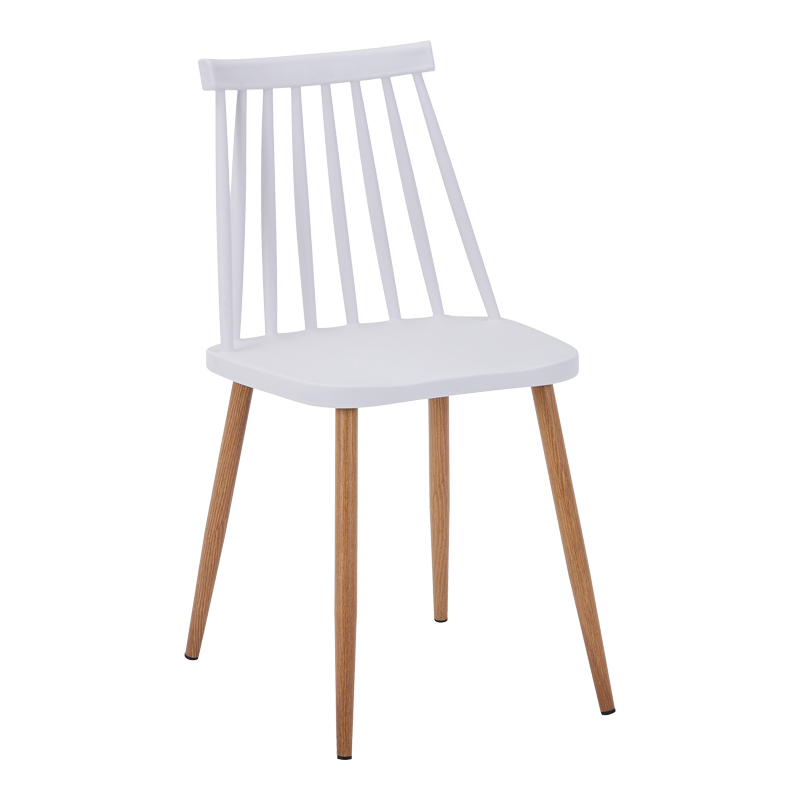 Καρέκλα Aurora pakoworld λευκό pp-φυσικό μεταλλικό πόδι 42x49.5x77εκ