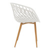 Armchair Ezra pakoworld white pp-natural color metal leg 62.5x56x82cm
