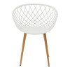 Armchair Ezra pakoworld white pp-natural color metal leg 62.5x56x82cm