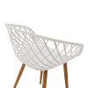 Armchair Ezra pakoworld white pp-natural color metal leg 62.5x56x82cm