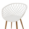 Armchair Ezra pakoworld white pp-natural color metal leg 62.5x56x82cm