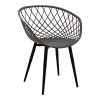 Armchair Ezra pakoworld anthracite pp-black metal leg 62.5x56x82cm