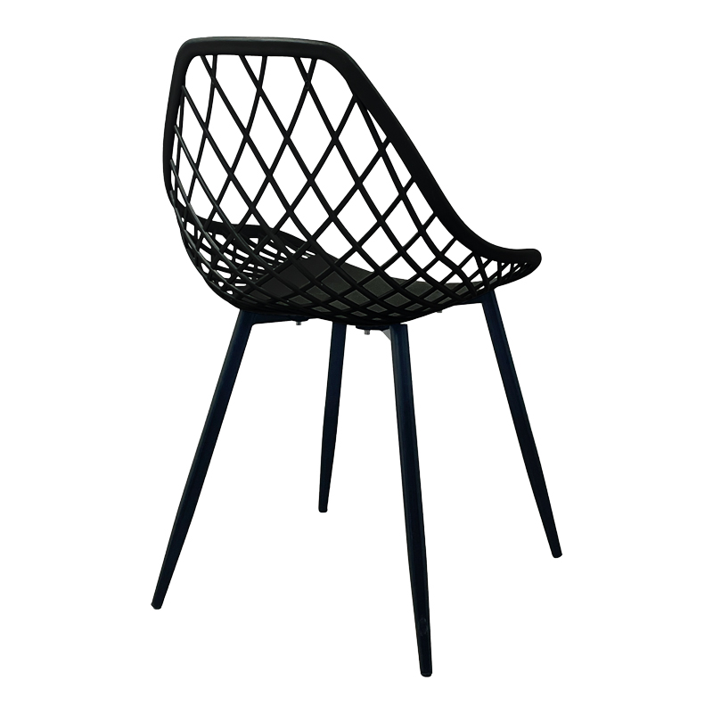 Chair Suan pakoworld black pp-black metal leg 49x51x86cm