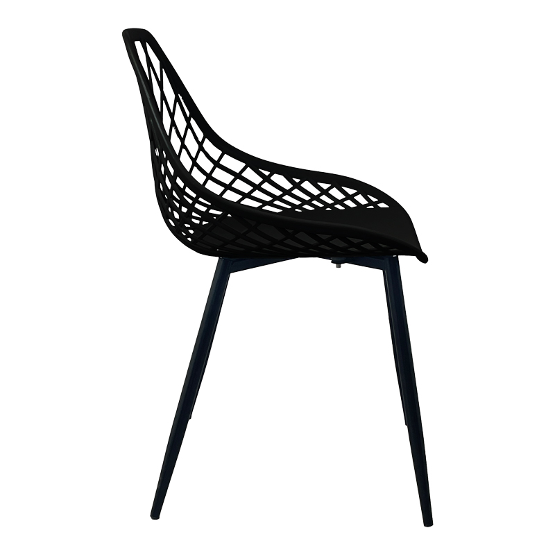 Chair Suan pakoworld black pp-black metal leg 49x51x86cm