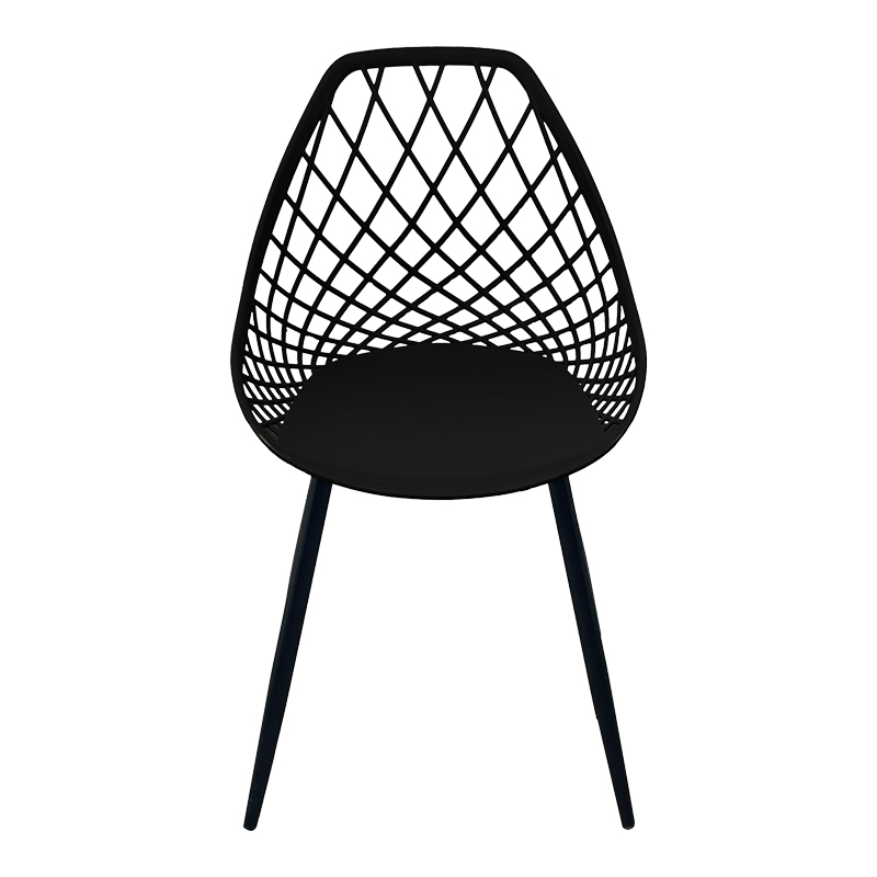 Chair Suan pakoworld black pp-black metal leg 49x51x86cm