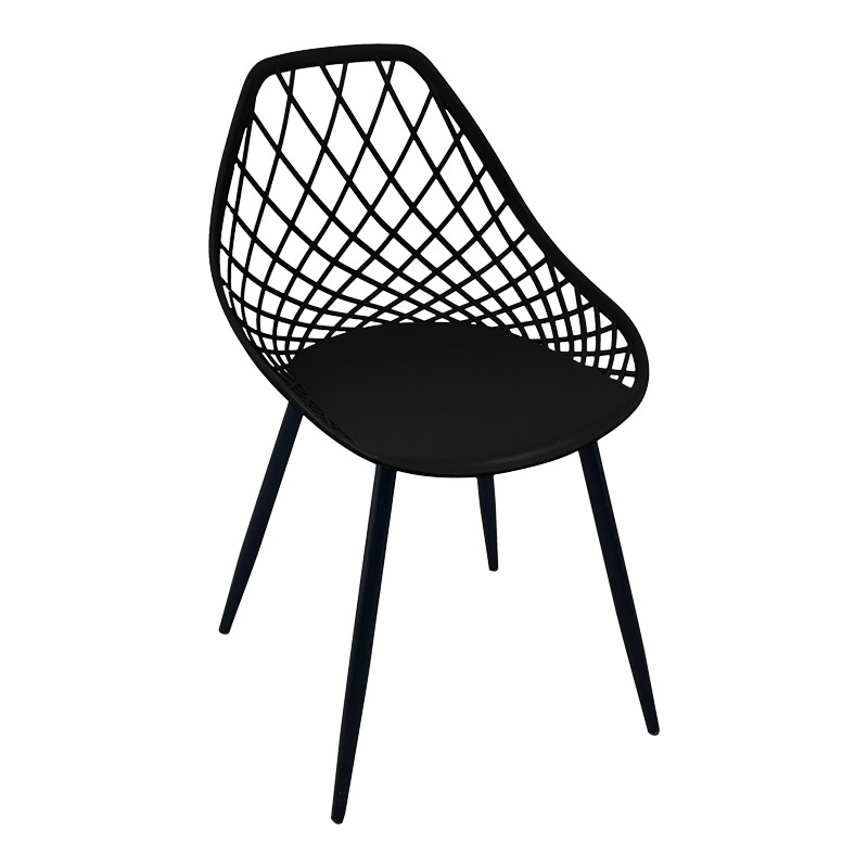 Chair Suan pakoworld black pp-black metal leg 49x51x86cm