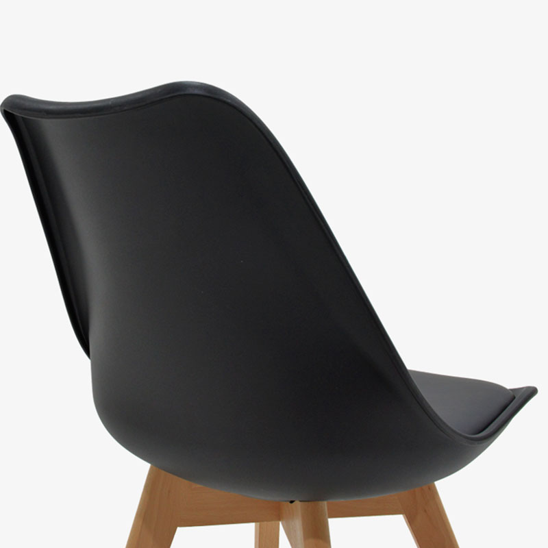 Chair Gaston pakoworld PP-PU black-natural leg 53.5x48.5x83cm