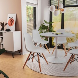 Chair Julita pakoworld PP white-natural leg 46x50x82cm Chair Julita pakoworld PP white-natural leg 46x50x82cm