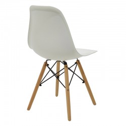 Chair Julita pakoworld PP white-natural leg 46x50x82cm