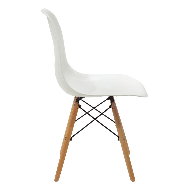 Καρέκλα Julita pakoworld PP λευκό-φυσικό πόδι 46x50x82εκ