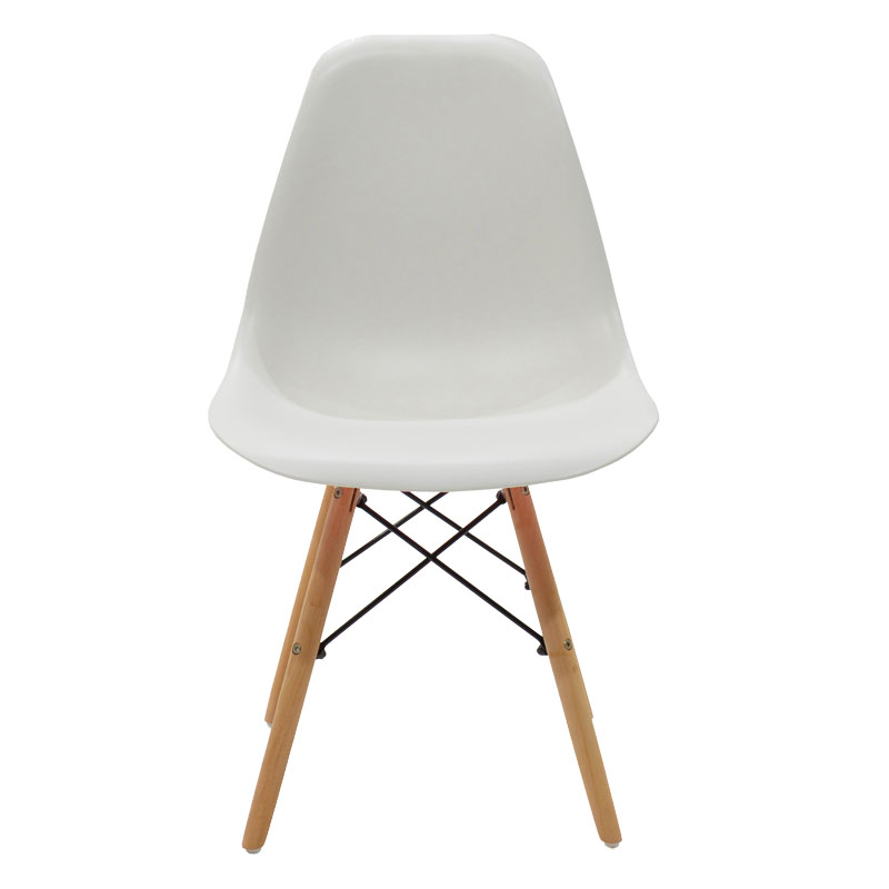 Chair Julita pakoworld PP white-natural leg 46x50x82cm