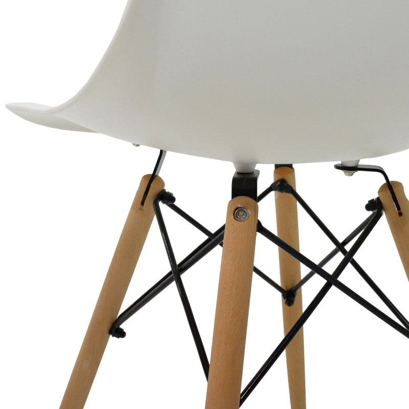 Καρέκλα Julita pakoworld PP λευκό-φυσικό πόδι 46x50x82εκ