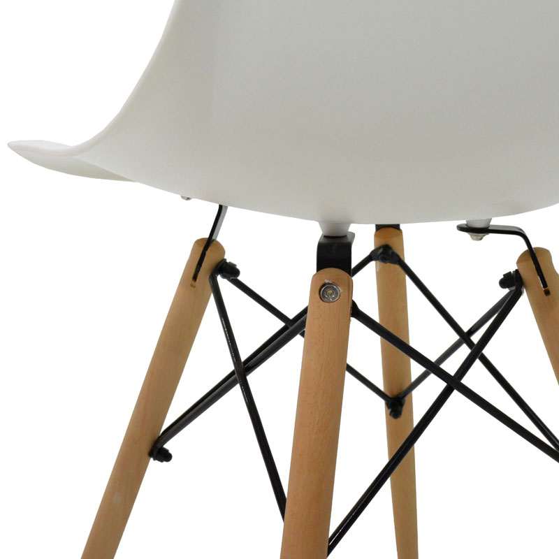 Chair Julita pakoworld PP white-natural leg 46x50x82cm