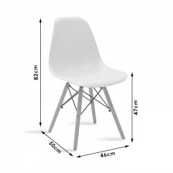 Chair Julita pakoworld PP white-natural leg 46x50x82cm