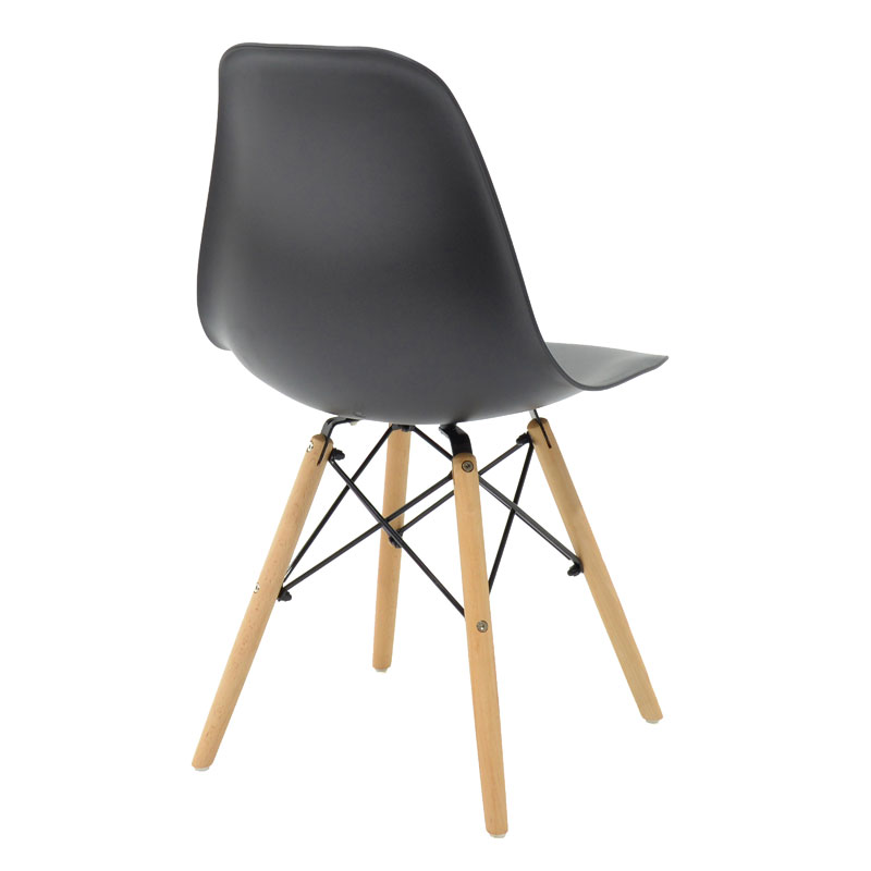 Chair Julita pakoworld PP black-natural leg 46x50x82cm