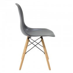 Chair Julita pakoworld PP black-natural leg 41x46x83cm