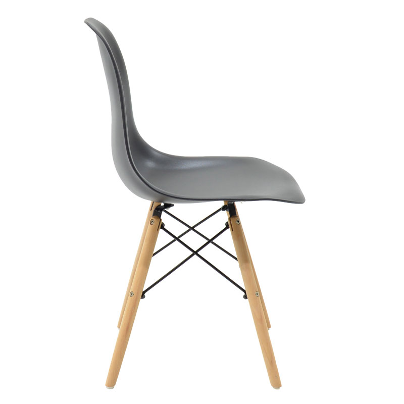 Chair Julita pakoworld PP black-natural leg 41x46x83cm