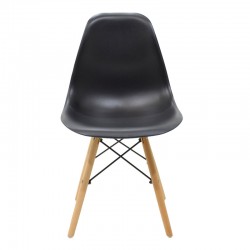 Chair Julita pakoworld PP black-natural leg 41x46x83cm