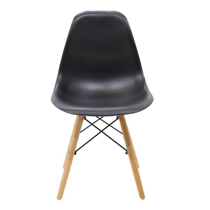 Chair Julita pakoworld PP black-natural leg 41x46x83cm