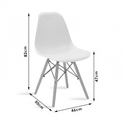 Chair Julita pakoworld PP black-natural leg 41x46x83cm