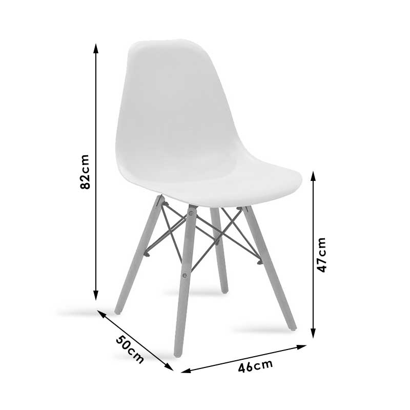 Chair Julita pakoworld PP black-natural leg 41x46x83cm