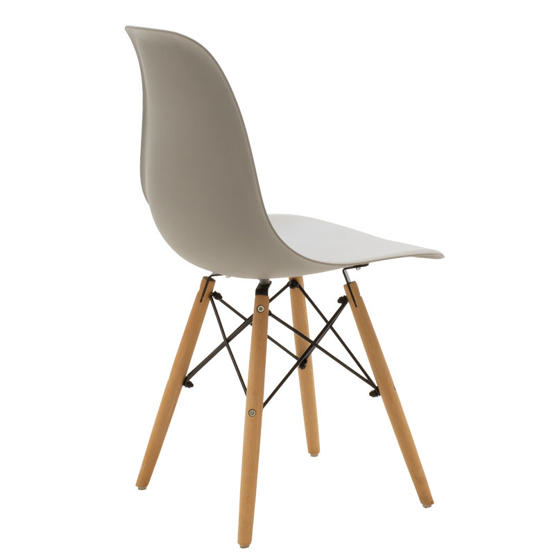 Chair Julita pakoworld PP grey-natural leg 46x50x82cm