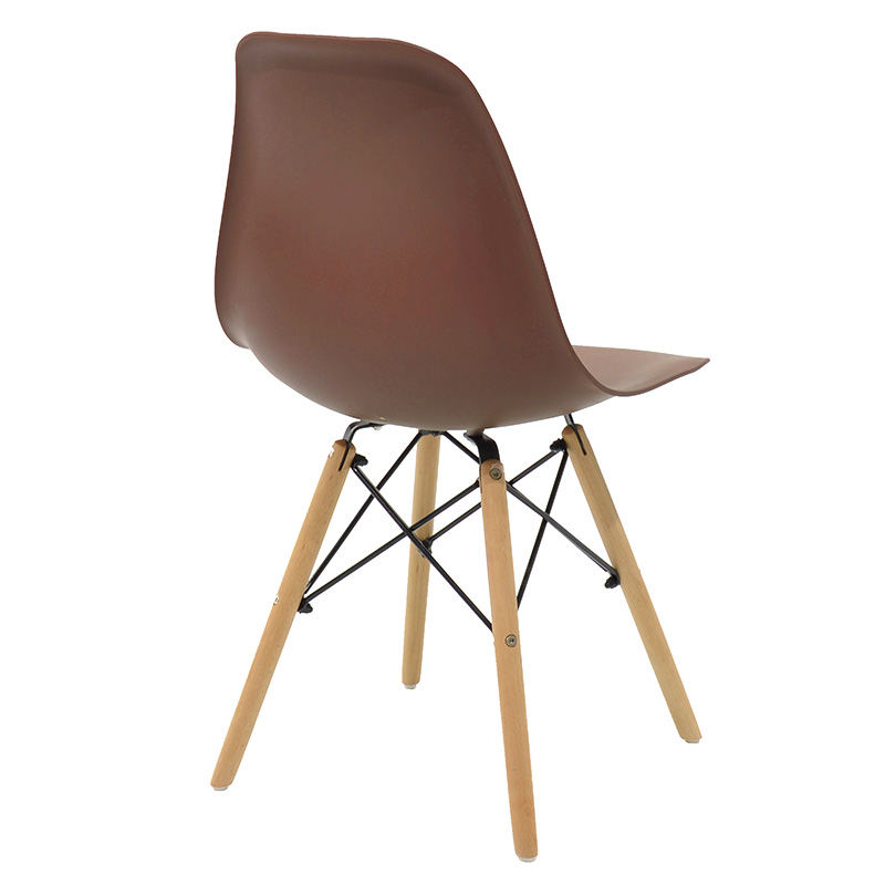 Chair Julita pakoworld PP brown-natural leg 46x50x82cm