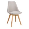 Gaston chair pakoworld beige fabric and natural wood leg 48x55x83cm