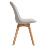 Gaston chair pakoworld beige fabric and natural wood leg 48x55x83cm