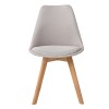 Gaston chair pakoworld beige fabric and natural wood leg 48x55x83cm