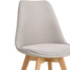 Gaston chair pakoworld beige fabric and natural wood leg 48x55x83cm