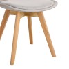Gaston chair pakoworld beige fabric and natural wood leg 48x55x83cm