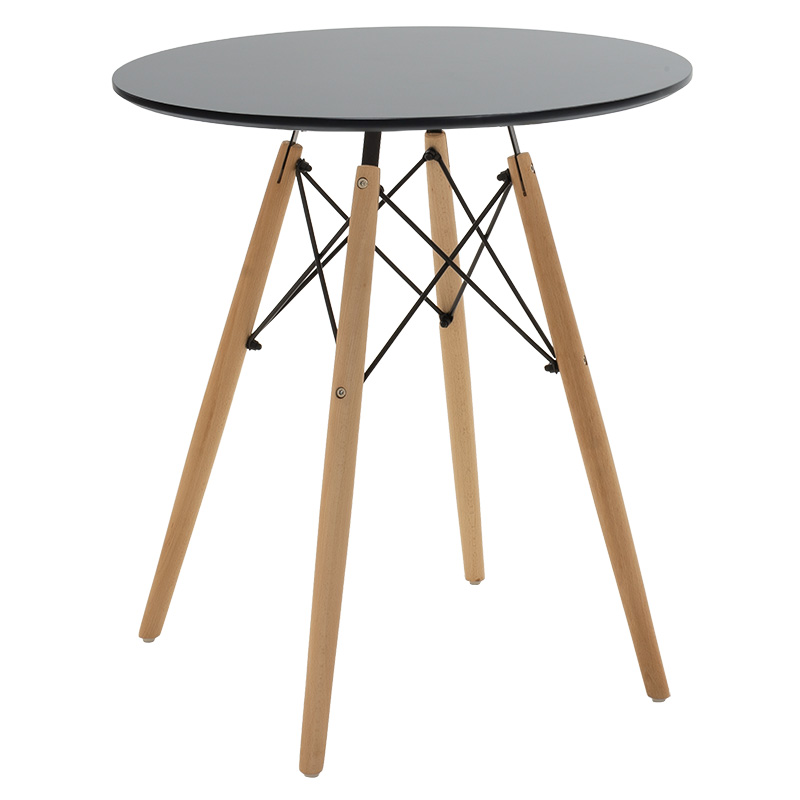 Julita pakoworld table MDF black and beech wood in a natural shade Φ60x73cm Julita pakoworld table MDF black and beech wood in a natural shade Φ60x73cm