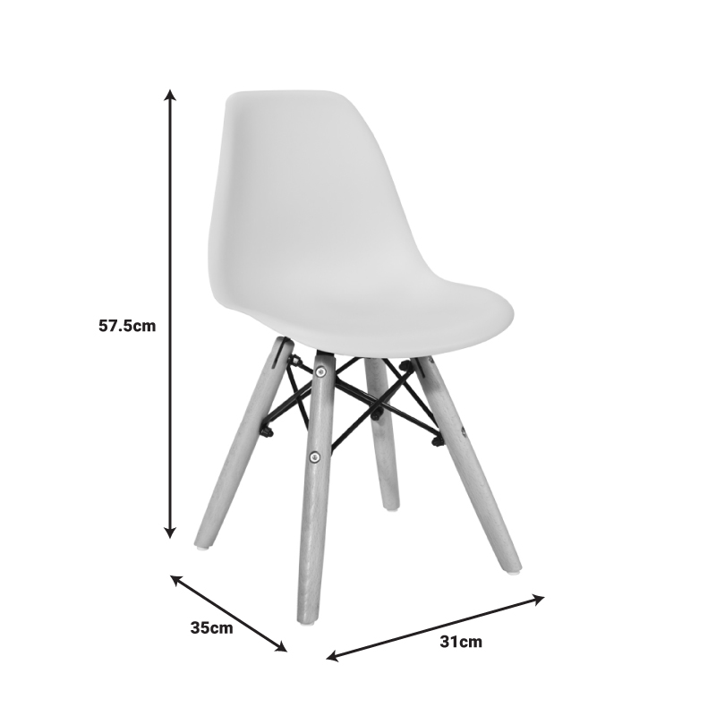 Julita chair for children pakoworld PP white pp and natural beech wood 35x31x57.5cm Julita chair for children pakoworld PP white pp and natural beech wood 35x31x57.5cm
