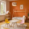 Julita chair for children pakoworld PP pink pp and natural beech wood 35x31x57.5cm