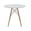 Julita-Gaston dining table set of 5 pakoworld MDF and beech wood in gray-white-natural shade D80x73cm