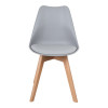 Dining table Natali-Gaston set of 3 pakoworld MDF and beech wood in gray-white-natural shade 80x80x76cm