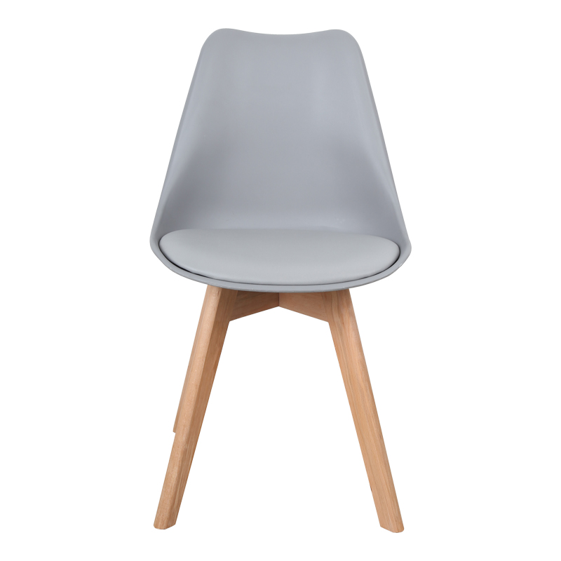 Dining table Natali-Gaston set of 3 pakoworld MDF and beech wood in gray-white-natural shade 80x80x76cm