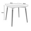 Dining table Natali-Gaston set of 3 pakoworld MDF and beech wood in gray-white-natural shade 80x80x76cm