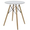 Julita-Gaston dining table set of 3 pakoworld MDF and beech wood in gray-white-natural shade Φ60x73cm