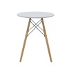 Julita-Gaston dining table set of 3 pakoworld MDF and beech wood in gray-white-natural shade Φ60x73cm