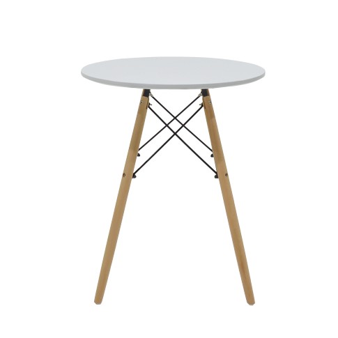 Julita-Gaston dining table set of 3 pakoworld MDF and beech wood in gray-white-natural shade Φ60x73cm