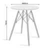 Julita-Gaston dining table set of 3 pakoworld MDF and beech wood in gray-white-natural shade Φ60x73cm