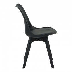 Chair Gaston I pakoworld PP-PU in black color 48.5x53.5x81.5cm Chair Gaston I pakoworld PP-PU in black color 48.5x53.5x81.5cm